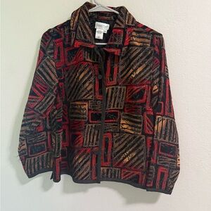 Coldwater Creek Abstract Button Front Jacket Petite Small